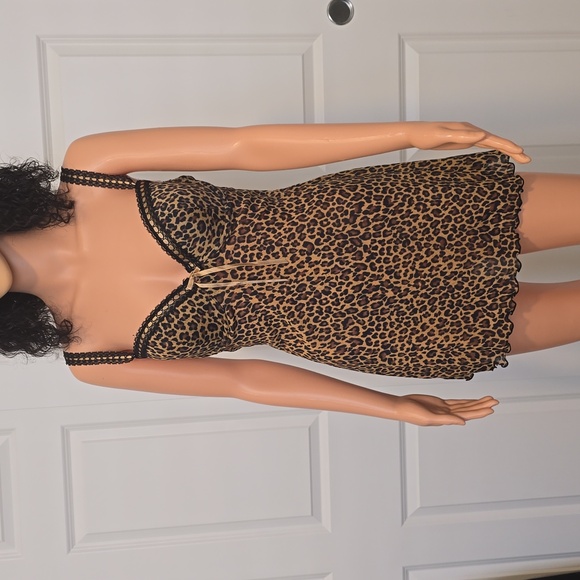 WOMEN'S VINTAGE LINGERIE IN LEOPARD PRINT - Picture 1 of 4